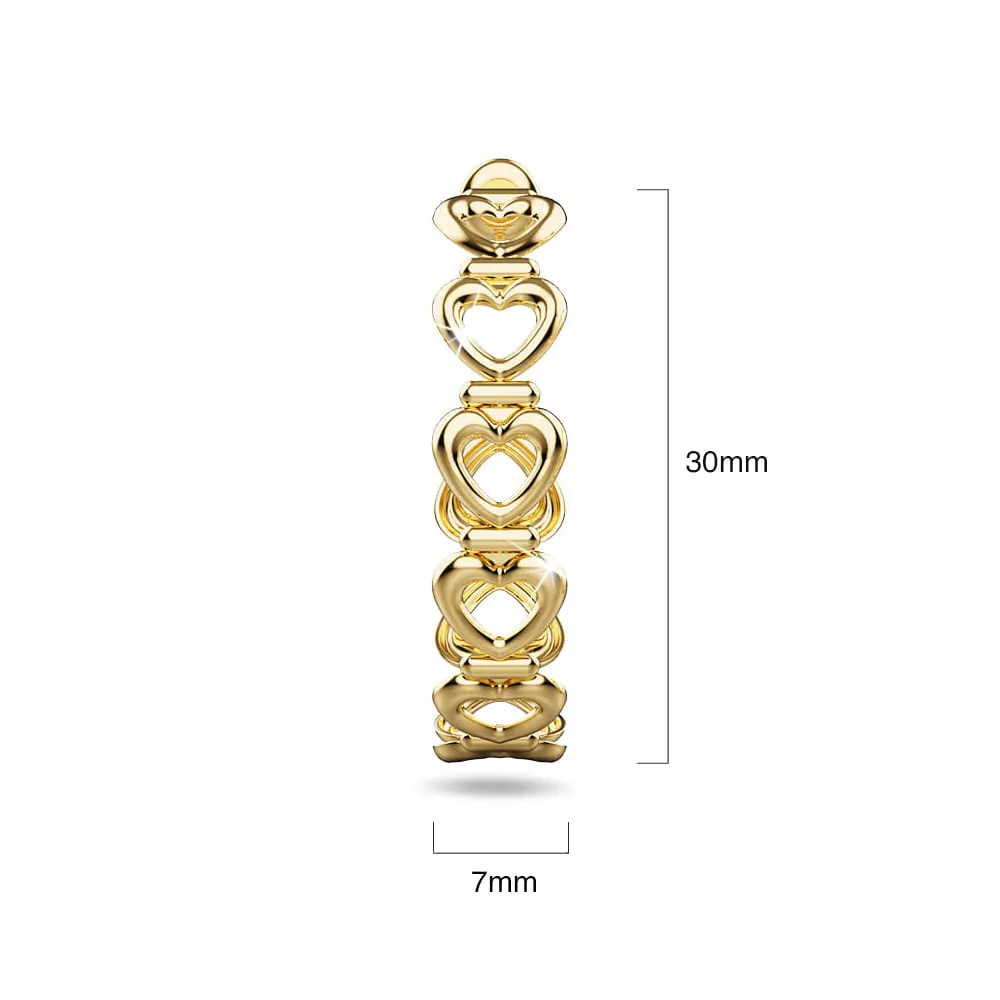Juliet Heart Chain Link Hoop Earrings