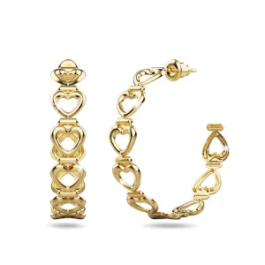 Juliet Heart Chain Link Hoop Earrings