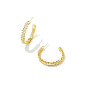 Juliette Gold Hoop Earrings White Crystal