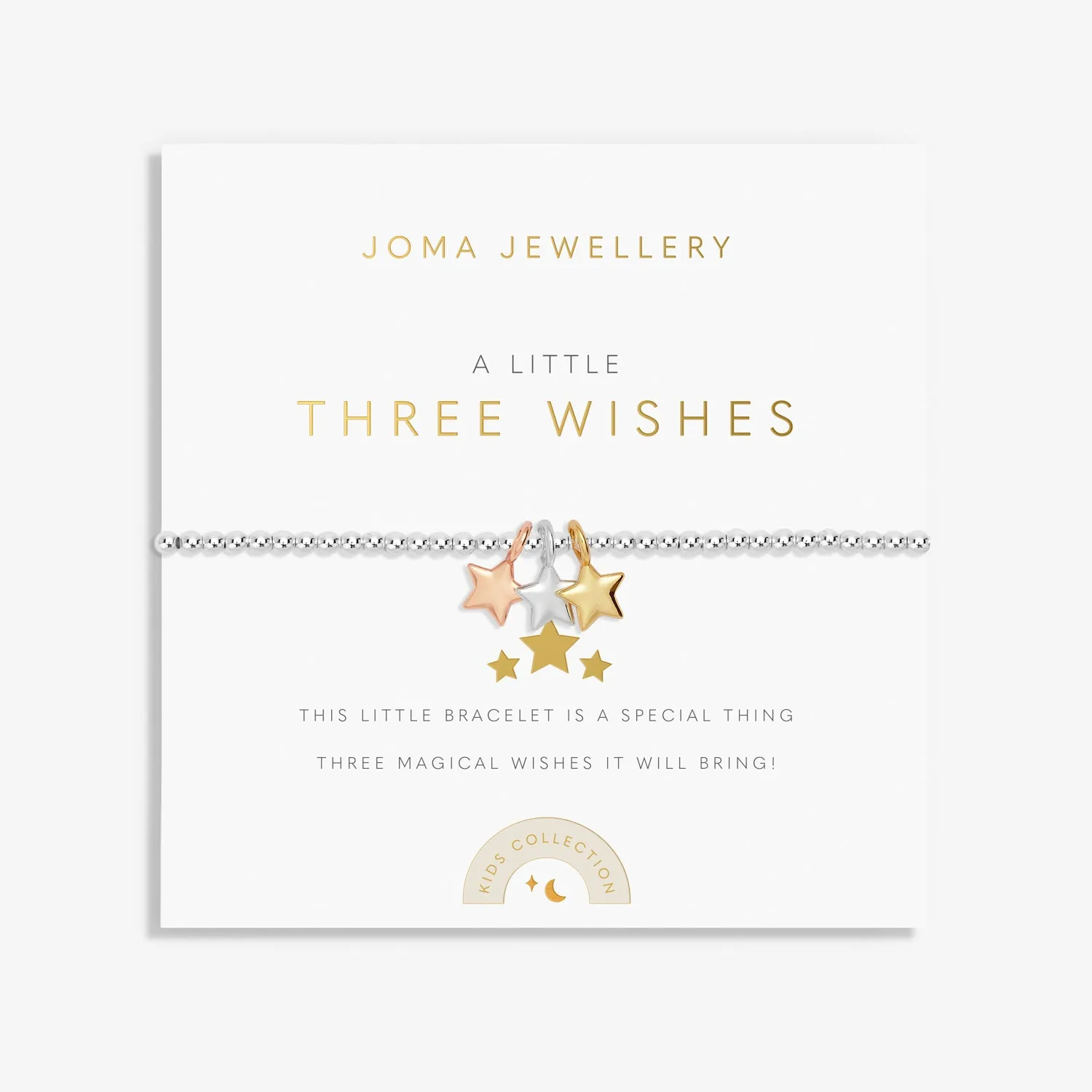 Kids A Little Three Wishes Silver Gold & Rose Gold Plated Bracelet C772
