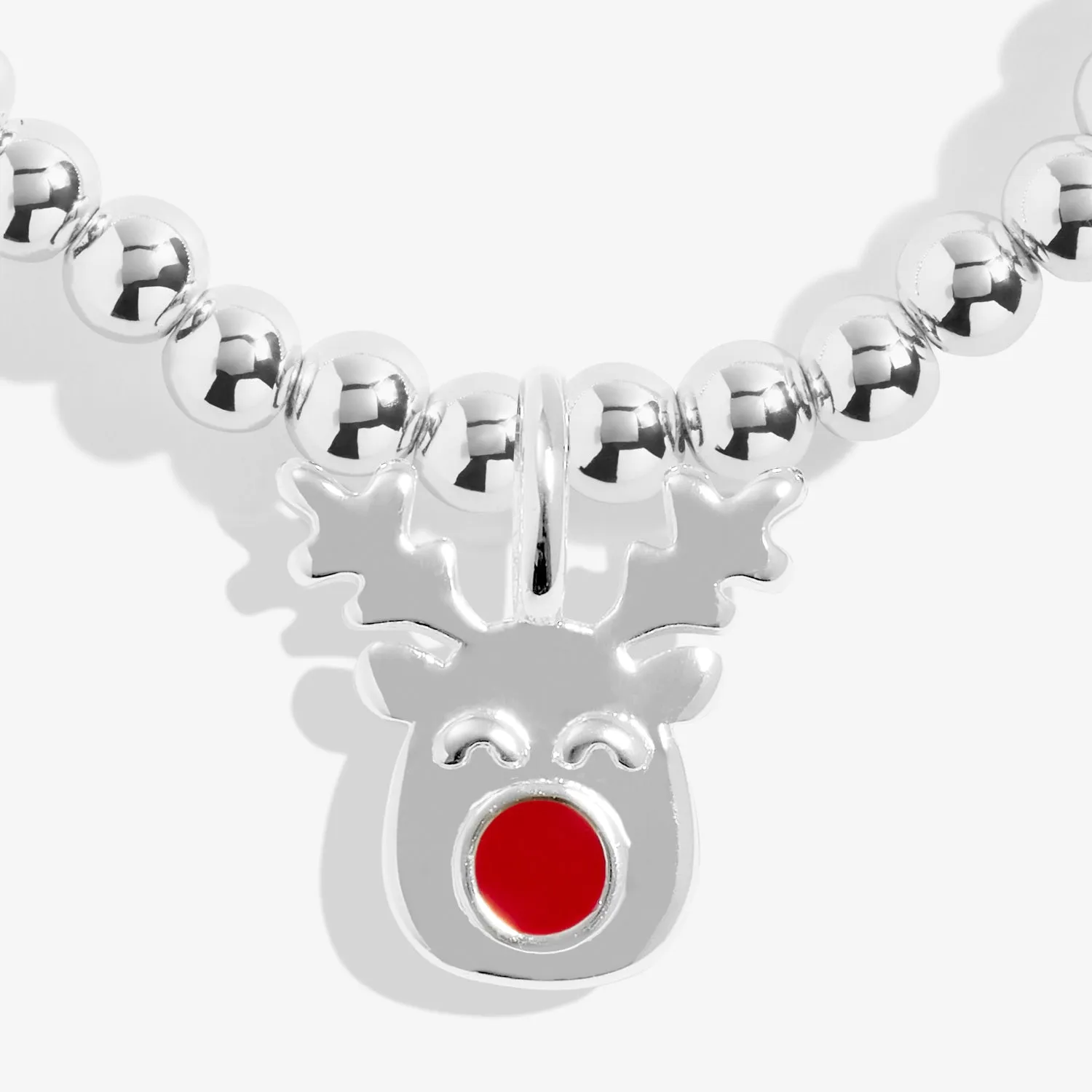 Kids Christmas Cracker Rudolph The Reindeer Silver Plated Bracelet C748