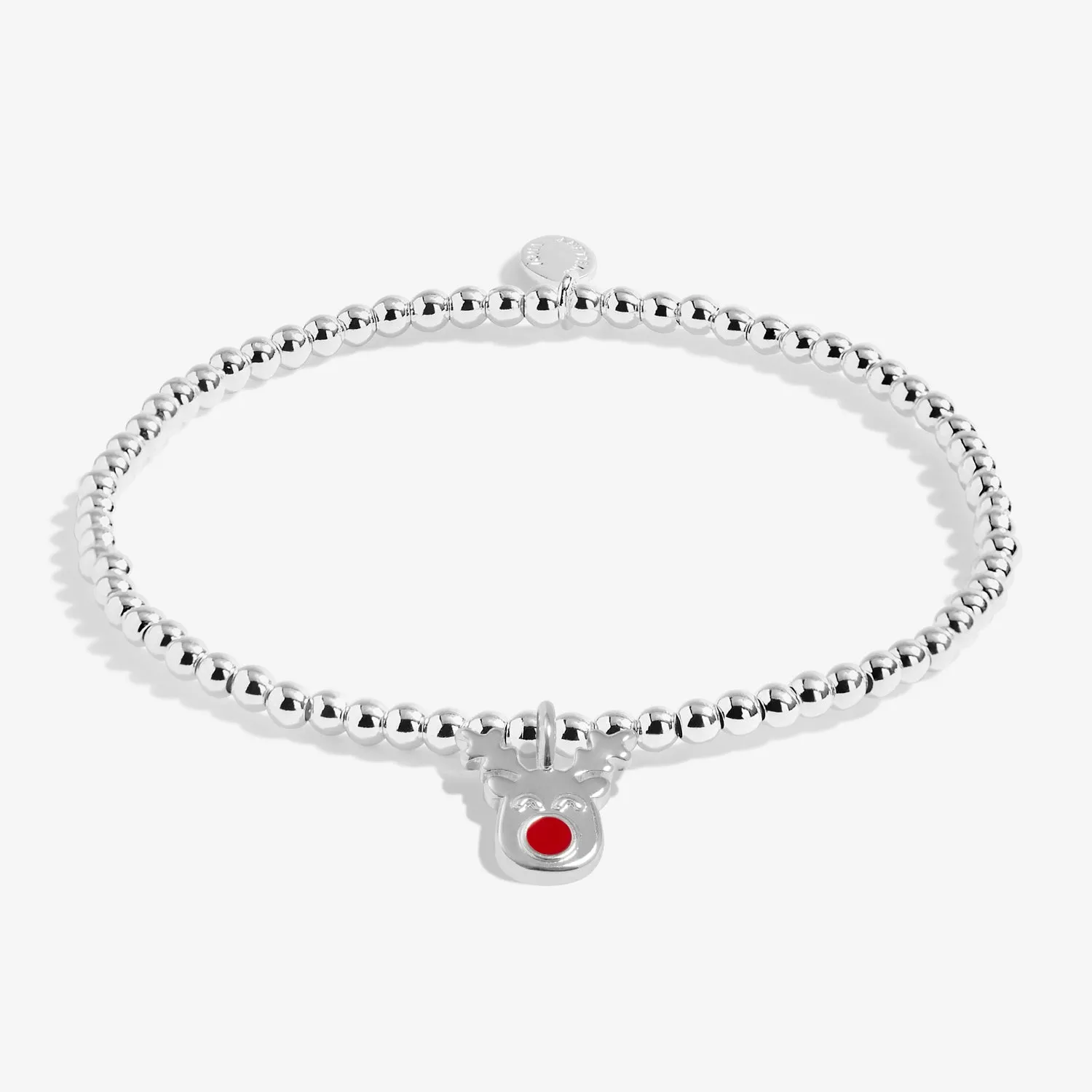 Kids Christmas Cracker Rudolph The Reindeer Silver Plated Bracelet C748