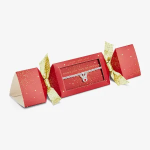 Kids Christmas Cracker Rudolph The Reindeer Silver Plated Bracelet C748
