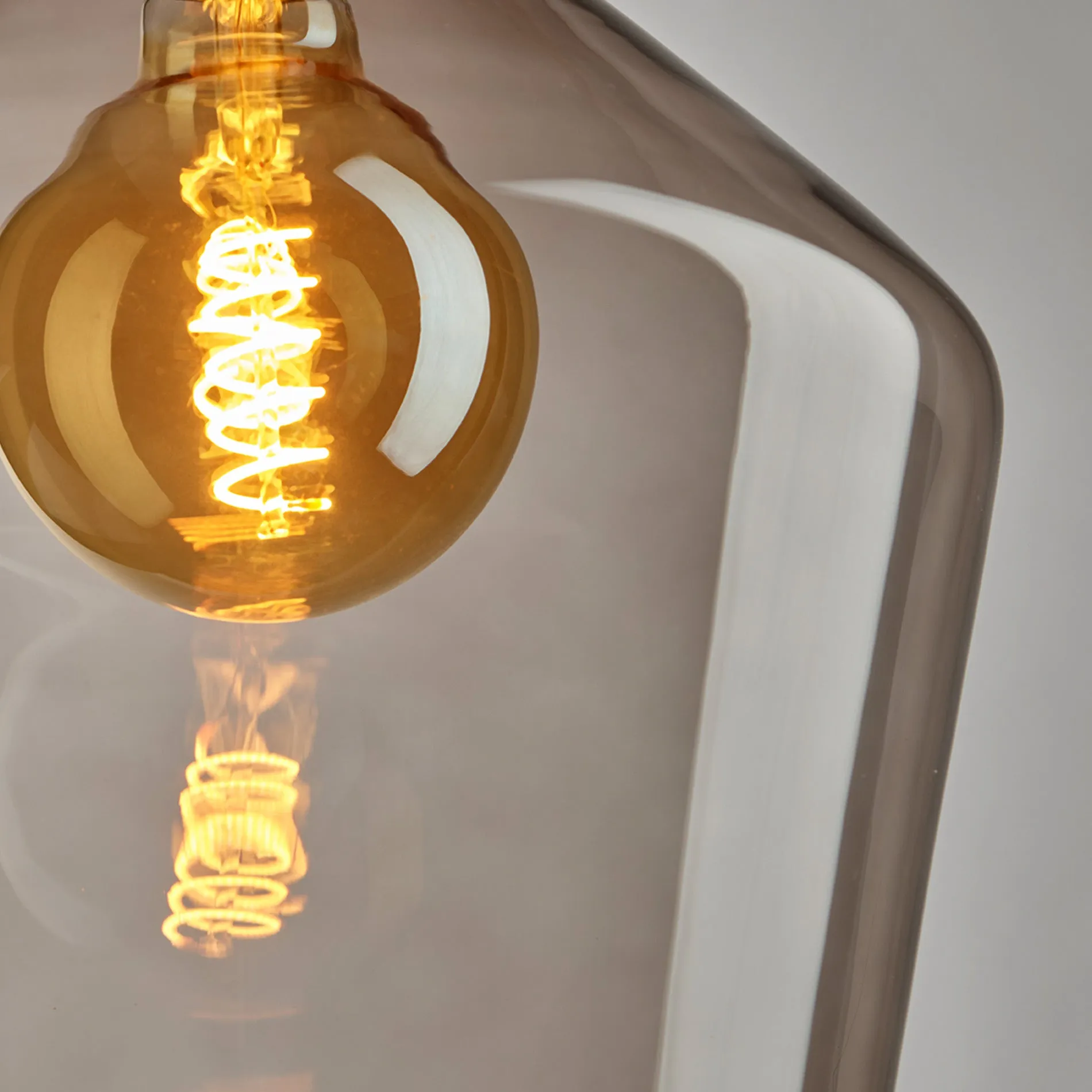 Knurled Smoked Glass Dome Pendant Light - 8 Inch - Mocha