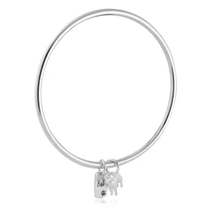 Labradoodle Personalised Dog Tag Silver Bangle