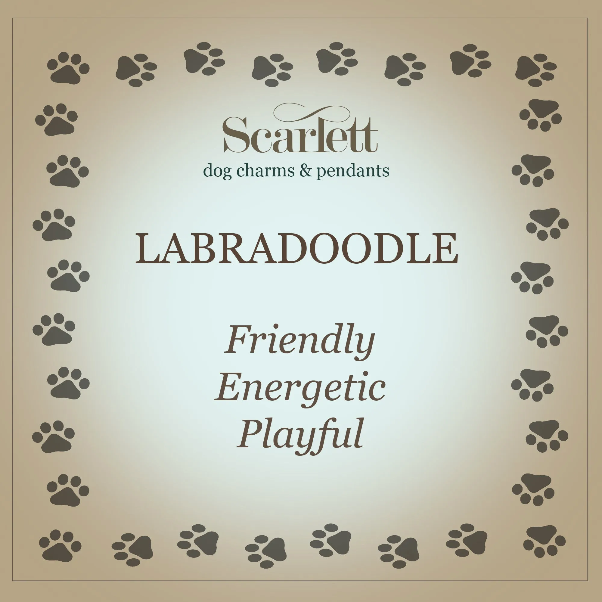 Labradoodle Personalised Dog Tag Silver Bangle