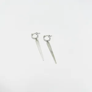 Large Spike Hoop Earrings in Sterling Silver