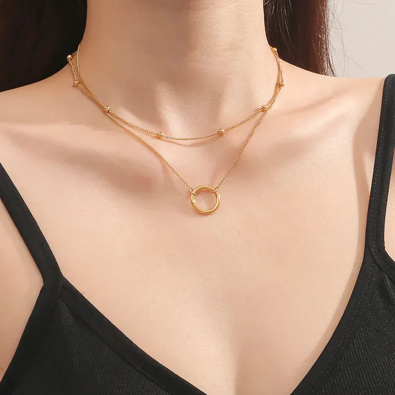 Layered Gold Circle Necklace