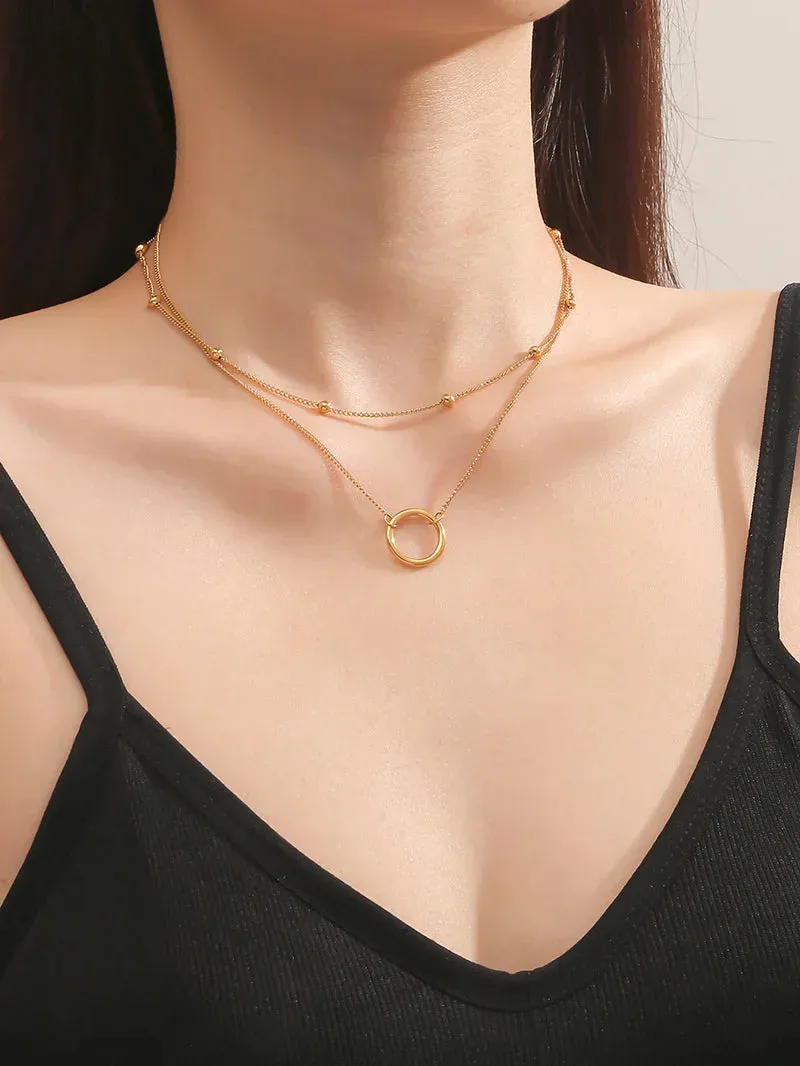 Layered Gold Circle Necklace