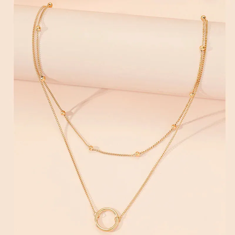 Layered Gold Circle Necklace