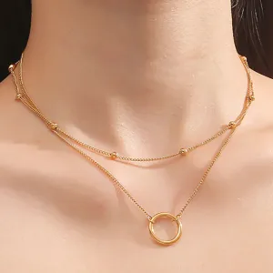Layered Gold Circle Necklace