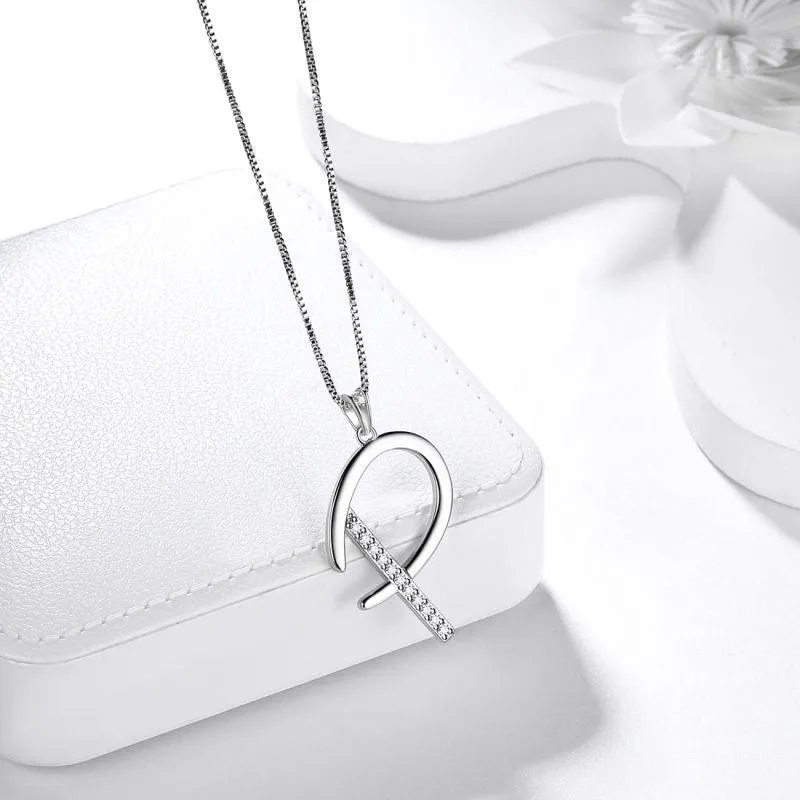 Letter Initial P Necklaces Pendant Women Girls Name Jewelry Gift 925 Sterling Silver