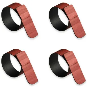 Lignis Portofino Napkin Ring Set Of 4, Brick Red