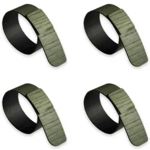 Lignis Portofino Napkin Ring Set Of 4, Dark Green