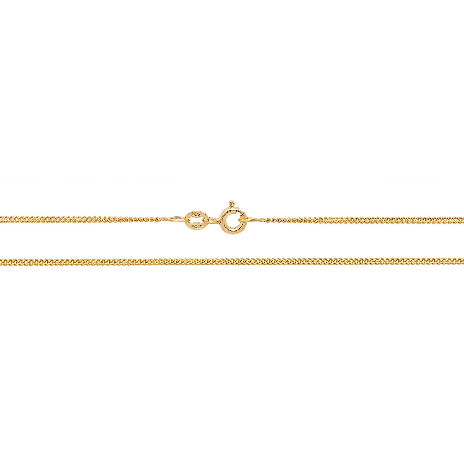 Lloyds 1.2mm Close Curb Chain Necklace - 9k Yellow Gold