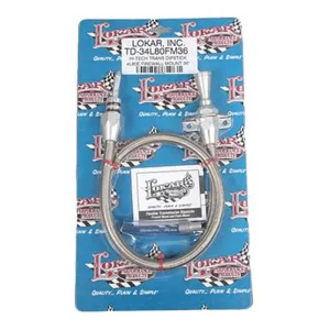 Lokar Hi-Tech Firewall Mount Flexible Transmission Dipstick - Flexible - Braided Stainless Housing - 4L80E TD-34L80FM36