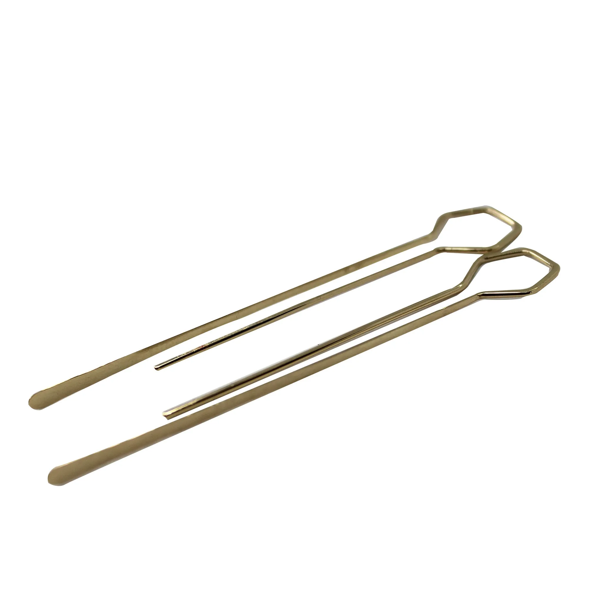 Long   Hexagon Earrings (Yellow Gold)
