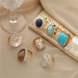 LOVCIA Opulent Baroque Pearl Ring for Women - Embrace Timeless Elegance
