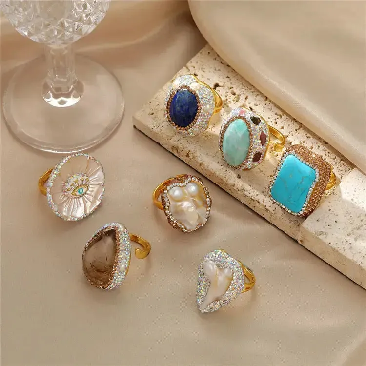 LOVCIA Opulent Baroque Pearl Ring for Women - Embrace Timeless Elegance