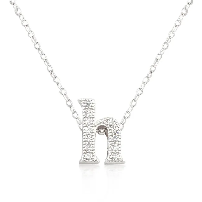 LOVCIA Sparkling Pave Initial H Necklace with Cubic Zirconia