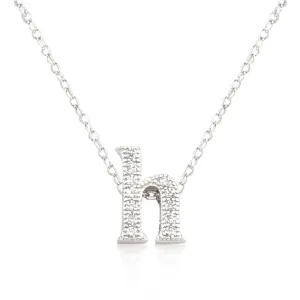 LOVCIA Sparkling Pave Initial H Necklace with Cubic Zirconia