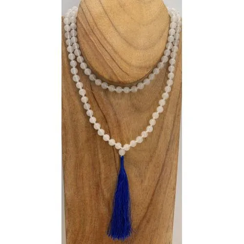 Mala Bead Necklaces, Natural Stone Long Beaded Necklaces
