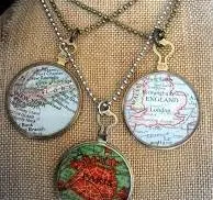 Maptometry-UNIQUE NECKLACES WITH MAPS 26" NECKLACE GOLD/BLACK