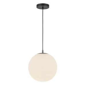Marco 12-in Black/Opal Glass LED Pendant