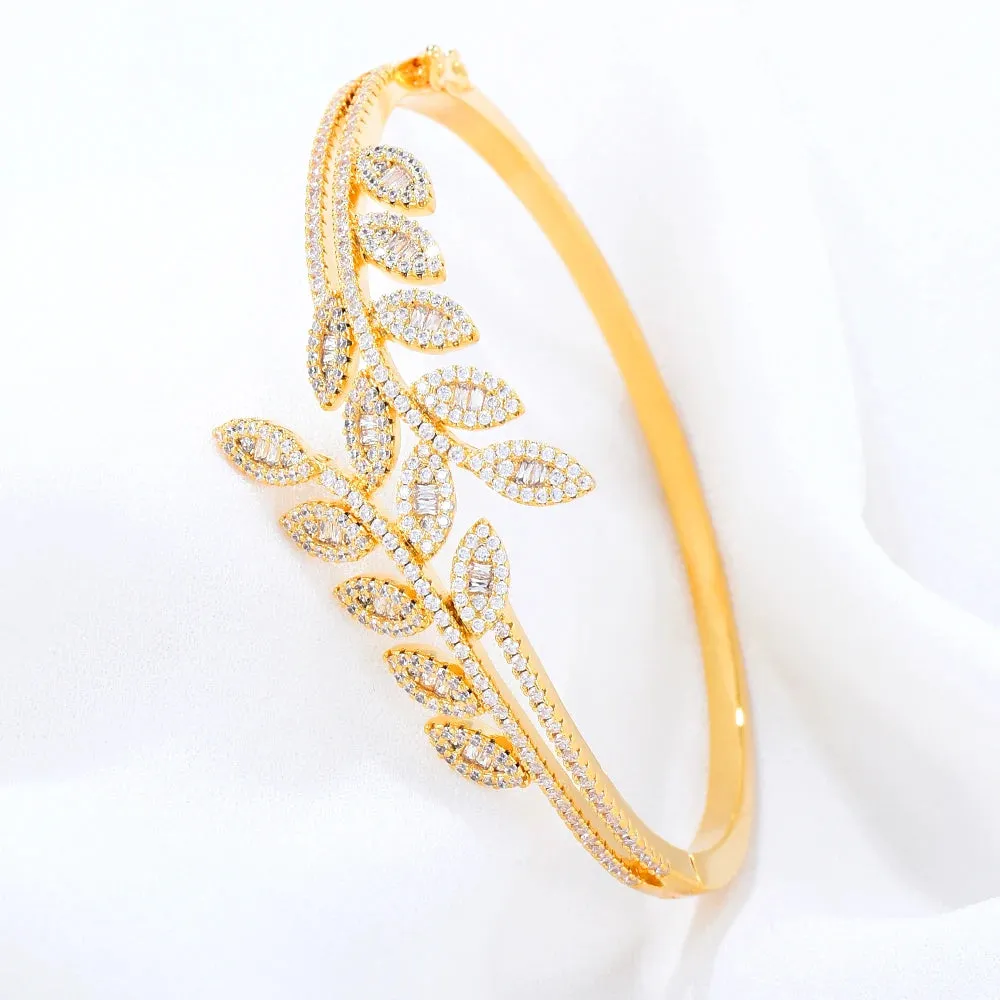 Maxi Size 3 Colors Leaf Bracelet Bangle For Women