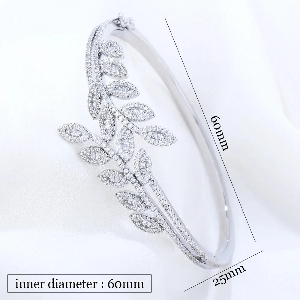 Maxi Size 3 Colors Leaf Bracelet Bangle For Women