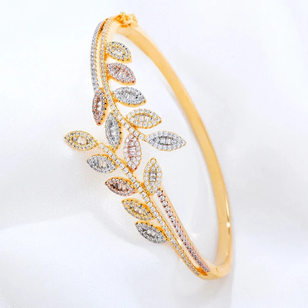 Maxi Size 3 Colors Leaf Bracelet Bangle For Women