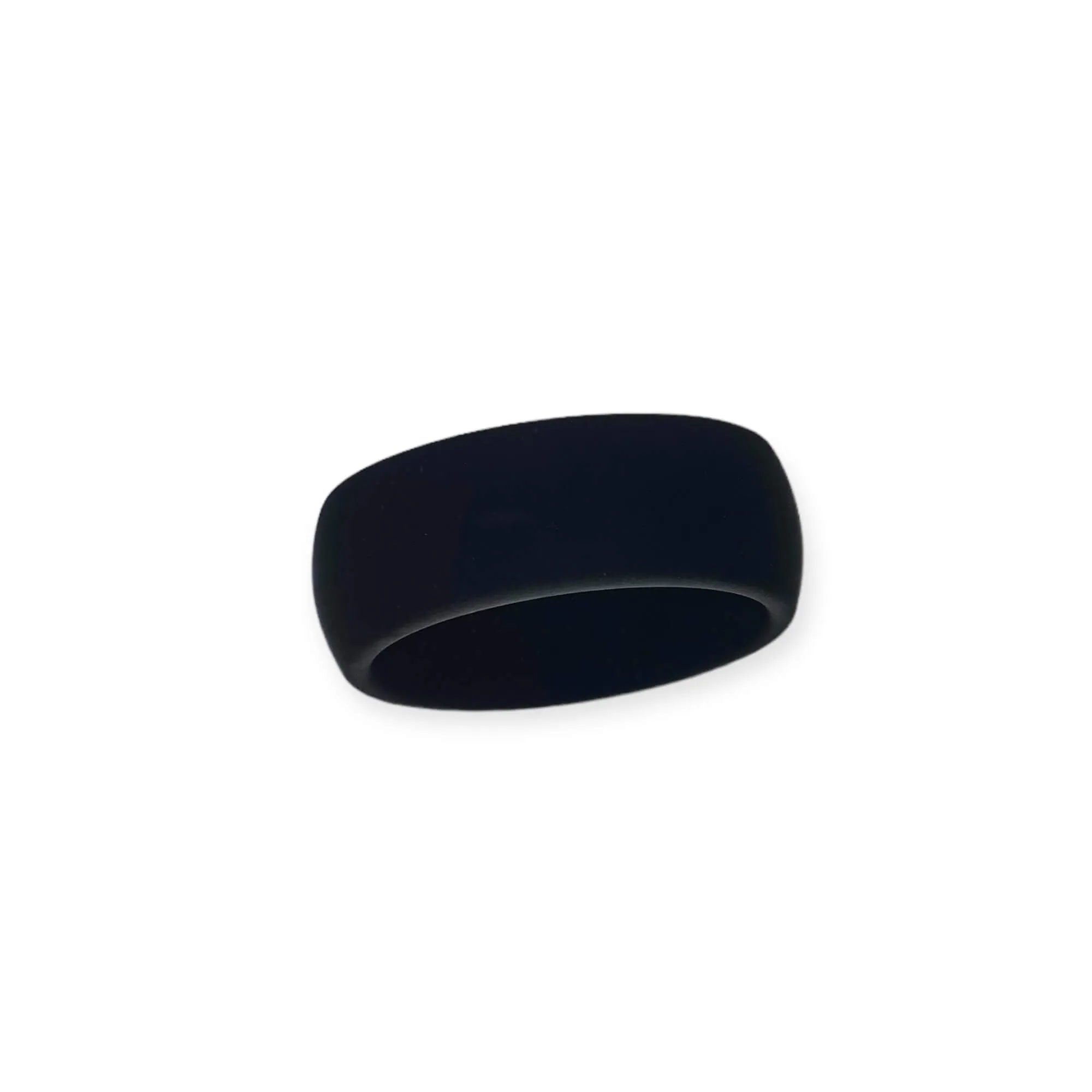 Men's Black Silicone Band Ring