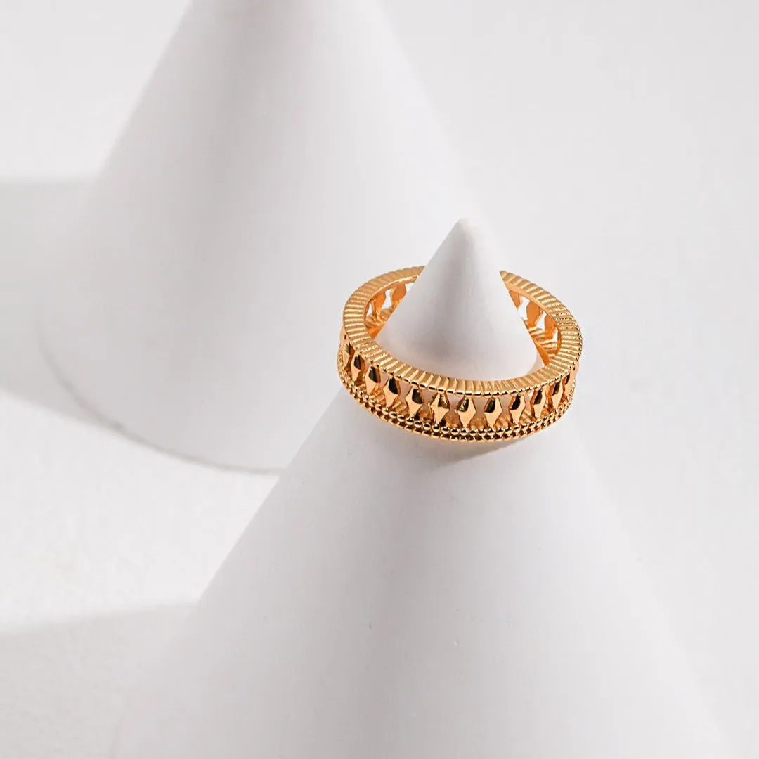 Multi-Layered Italian Palace Inspired Hollow Open Ring