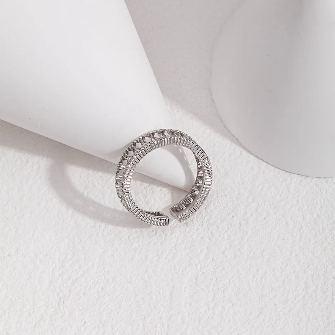 Multi-Layered Italian Palace Inspired Hollow Open Ring