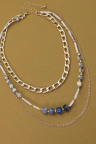 MULTI LAYERED UNIQUE BEAD NECKLACE