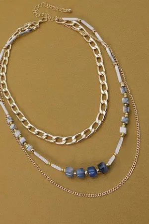 MULTI LAYERED UNIQUE BEAD NECKLACE