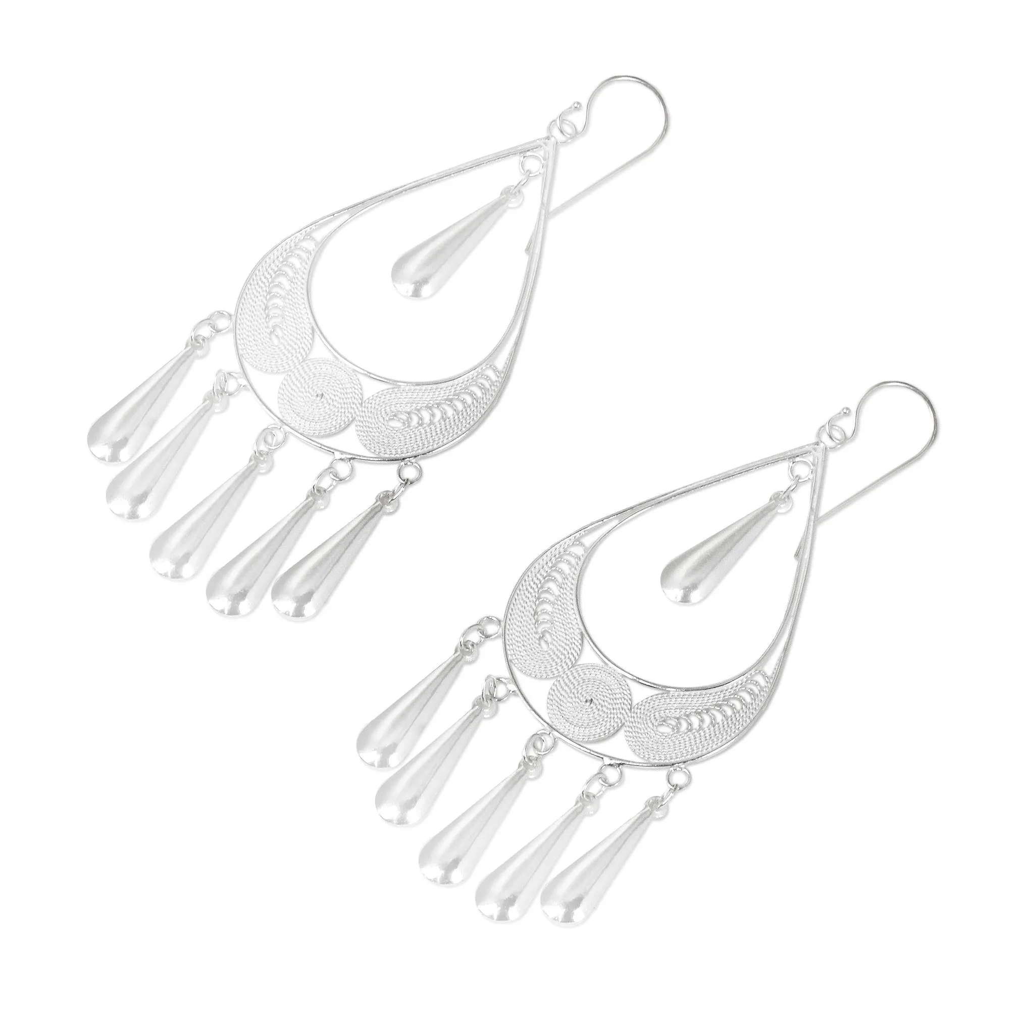 Mystic Rain Sterling Silver Filigree Earrings