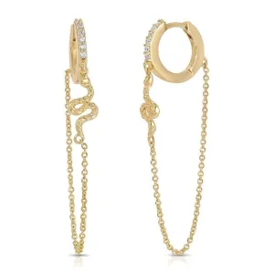 Mystic Serpent Pave Chain Huggie