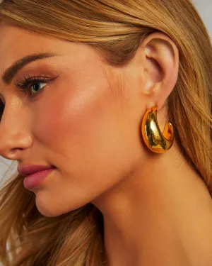 Night Life Crescent Moon Hoop Earrings