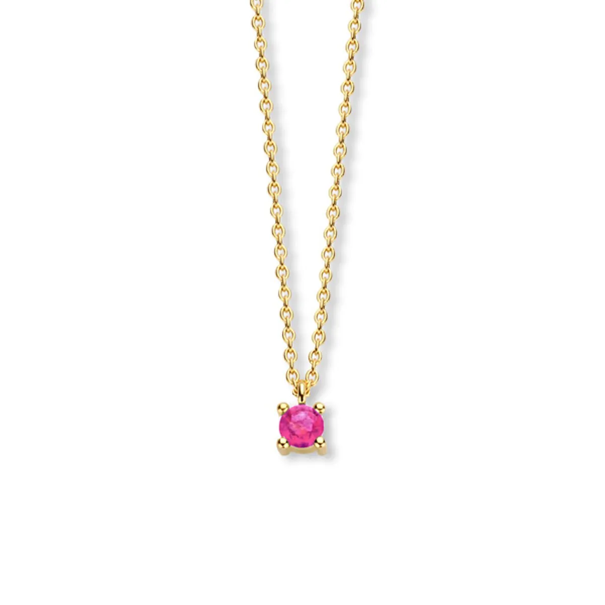 October Birthstone Necklace 14K Yellow Gold