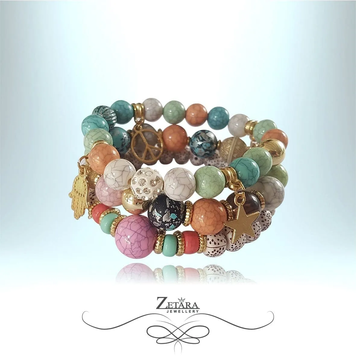 Olivia Vintage Charm Bracelet - Pastel 2024