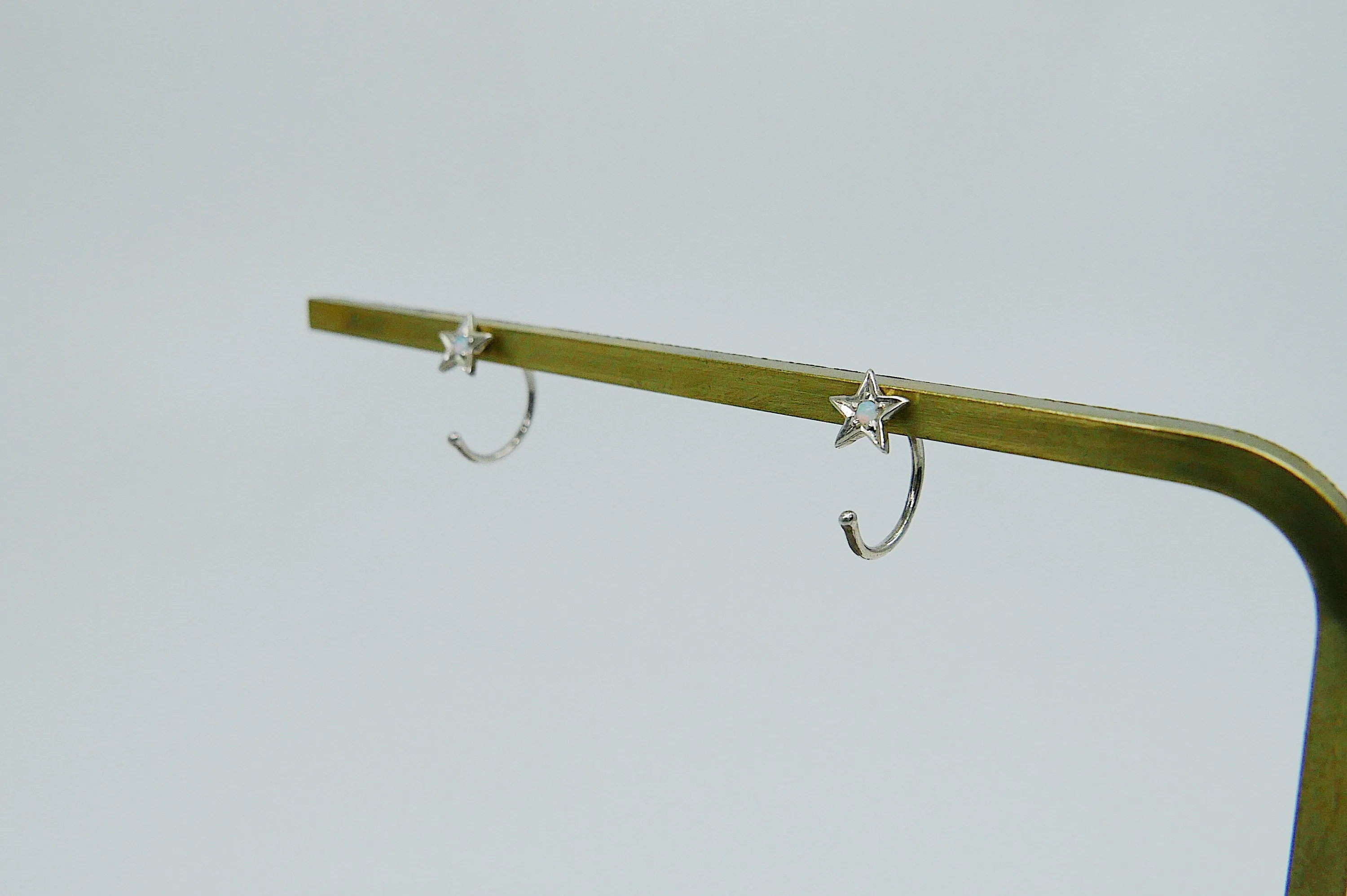 Opal Star Hook Earrings