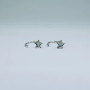 Opal Star Hook Earrings