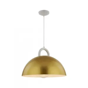 Pantheon-1-Light Pendant-15.75"-Gold/White