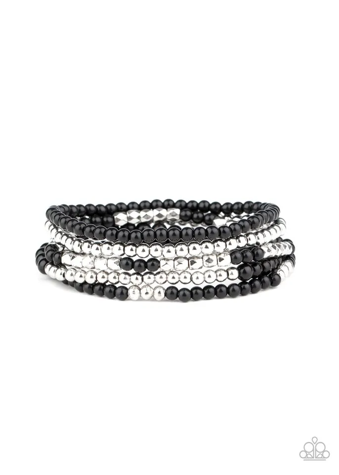 Paparazzi Bracelet ~ Stacked Showcase - Black