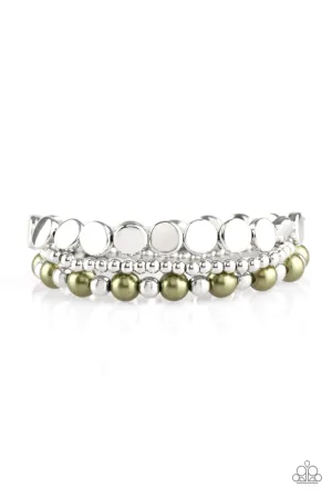 Paparazzi Girly Girl Glamour Green Stretch Bracelet - P9RE-GRXX-059XX