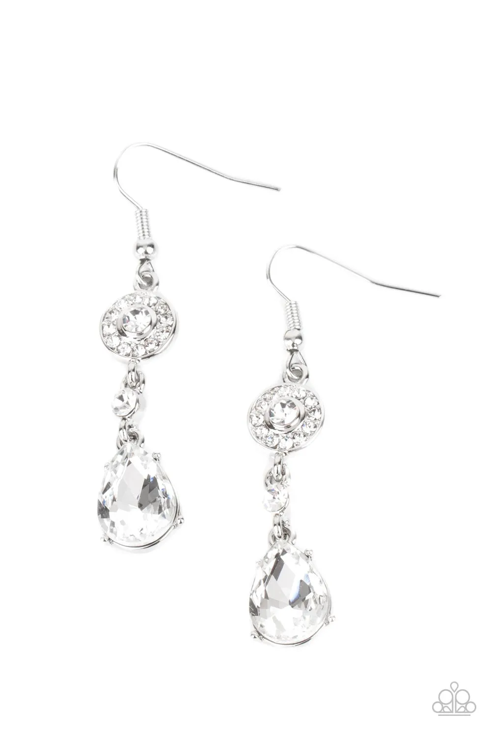 Paparazzi Graceful Glimmer White Fishhook Earrings - P5DA-WTXX-071XX