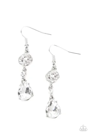 Paparazzi Graceful Glimmer White Fishhook Earrings - P5DA-WTXX-071XX