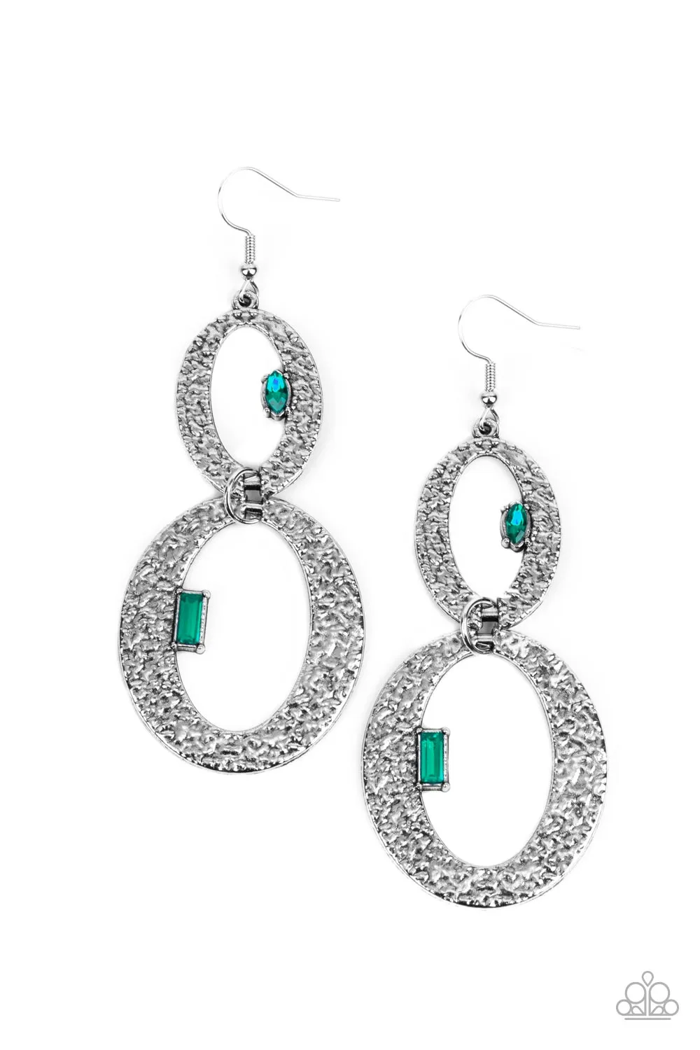 🧡Paparazzi🧡 OVAL and OVAL Again🧡 Green🧡Earrings🧡