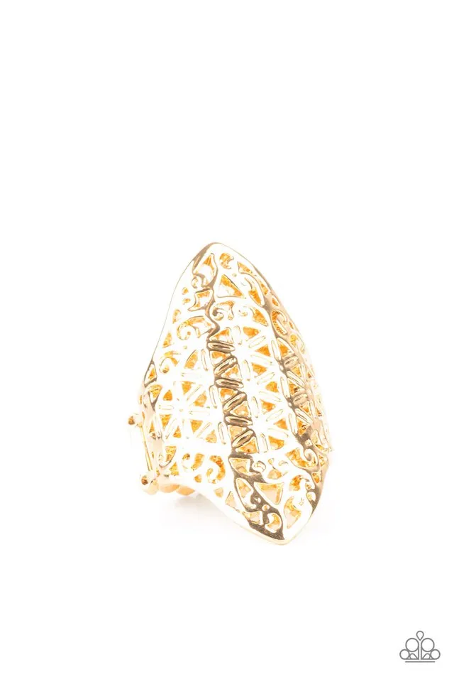 Paparazzi Ring ~ FRILL Ride - Gold